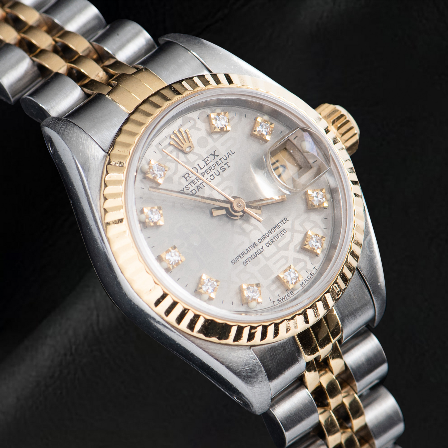 Rolex Lady Datejust 26 mm Silver Jubilee Diamond Dial Two Tone Watch