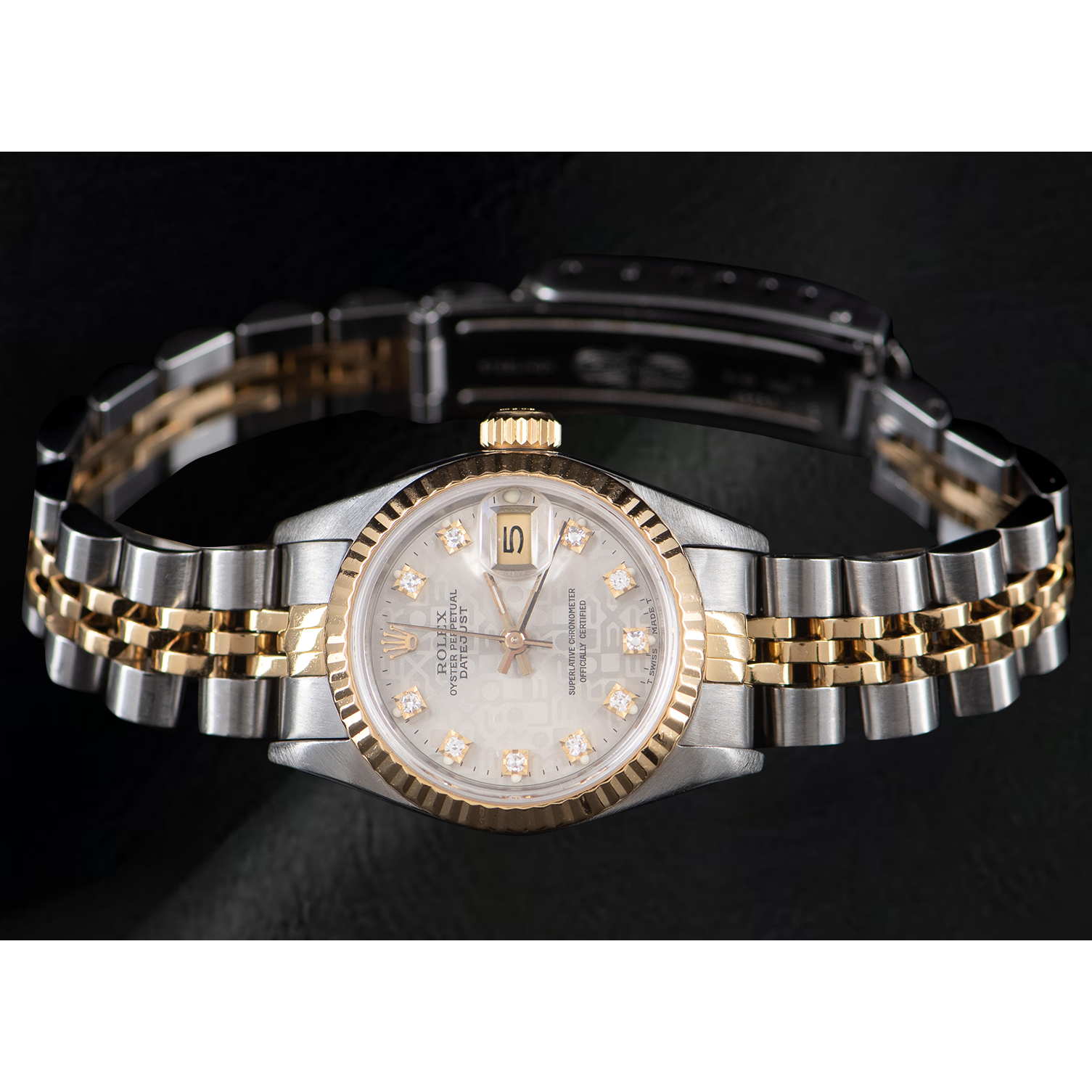 Rolex Lady Datejust 26 mm Silver Jubilee Diamond Dial Two Tone Watch