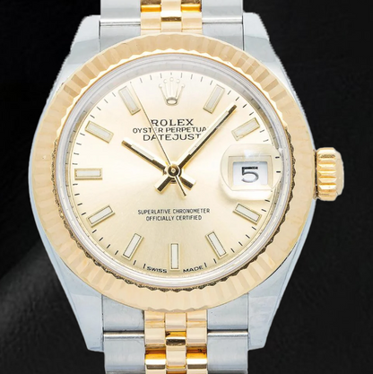 Rolex Lady Datejust 28mm 279173 Champagne Luminous Index Dial Two Tone Watch