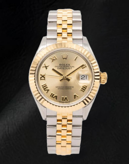 Rolex Lady Datejust 28mm 279173 Champagne Roman Dial Two Tone Watch
