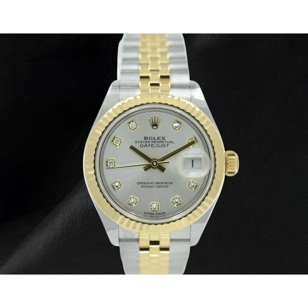 Rolex Lady Datejust 28mm 279173 Silver Diamond Dial Watch Two Tone