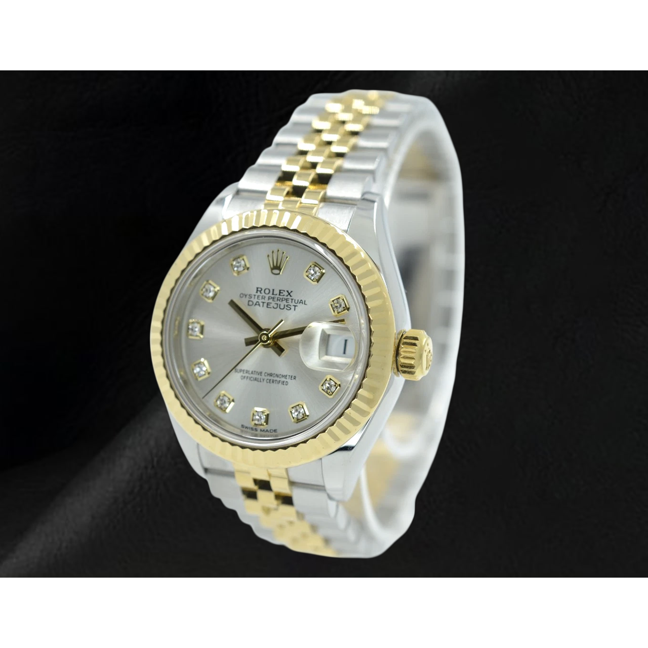 Rolex Lady Datejust 28mm 279173 Silver Diamond Dial Watch Two Tone