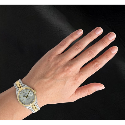 Rolex Lady Datejust 28mm 279173 Silver Diamond Dial Watch Two Tone