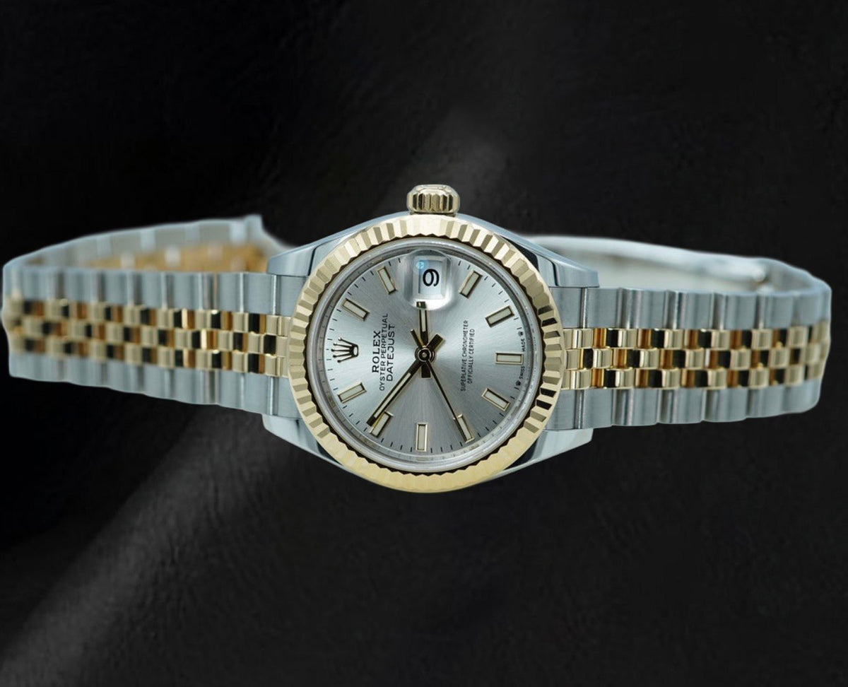 Rolex Lady Datejust 28mm 279173 Silver Luminous Index Dial Two Tone Watch
