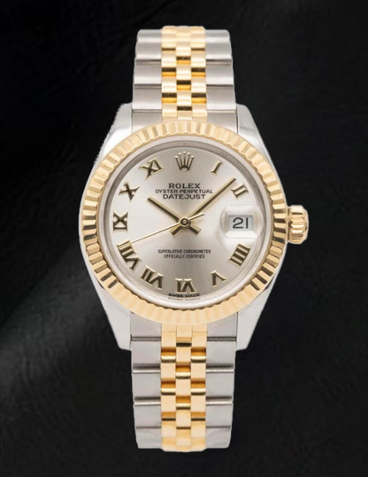 Rolex Lady Datejust 28mm 279173 Silver Roman Dial Two Tone Watch