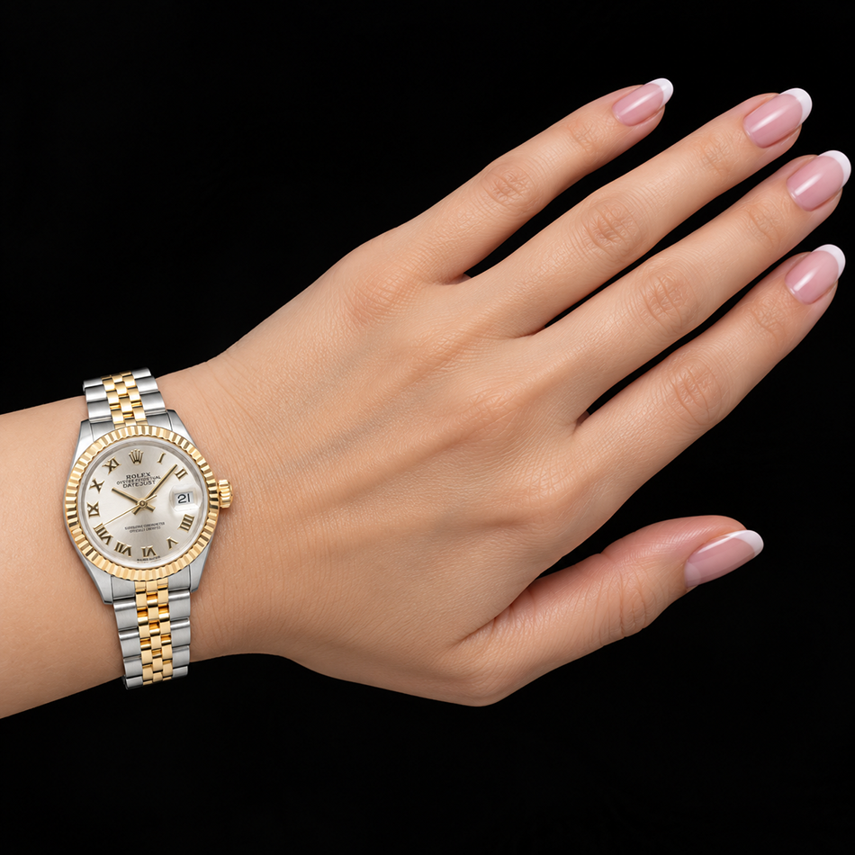 Rolex Lady Datejust 28mm 279173 Silver Roman Dial Two Tone Watch