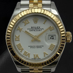 Rolex Lady Datejust 28mm 279173 White Roman Dial Two Tone Watch