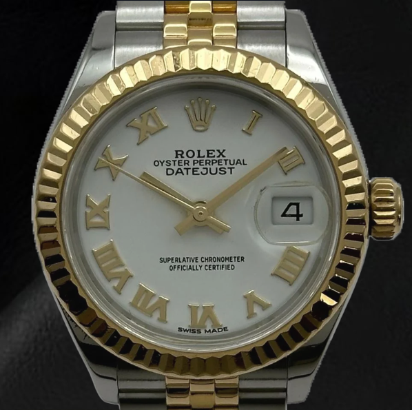 Rolex LadyDatejust 28mm 279173 White Roman Dial Two Tone Watch
