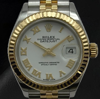 Rolex LadyDatejust 28mm 279173 White Roman Dial Two Tone Watch
