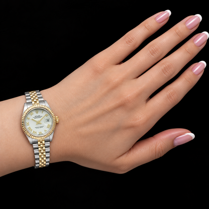Rolex Lady Datejust 28mm 279173 White Roman Dial Two Tone Watch