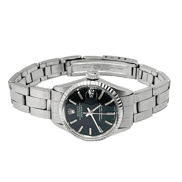 Rolex Lady Datejust Black Stick Dial 26 mm Staiinless Steel Watch