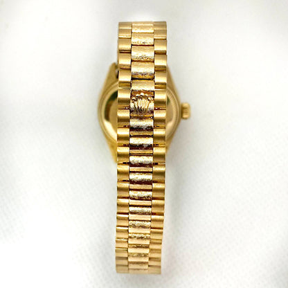 Rolex Lady Datejust President Style Mother Of Pearl Diamond Dial Yellow Gold Watch