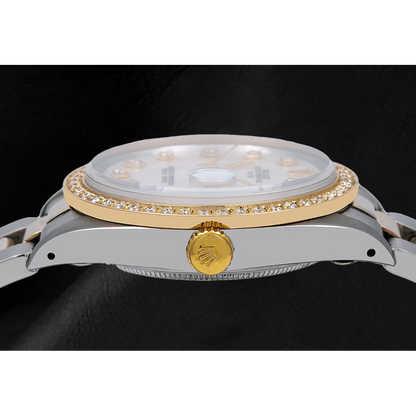 Rolex Lady Datejust White Mother of Pearl Diamond Dial 31 mm Two Tone Oyster Bracelet Watch