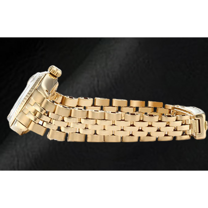 Rolex Lady Datejust White Stick Dial President Yellow Gold Watch