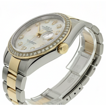 natural pearl watch close up detail