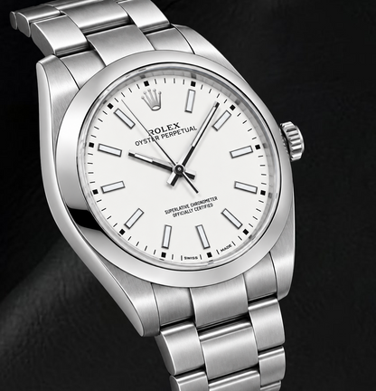 Rolex Oyster Perpetual 114300 39mm White Luminous Stick Dial Stainless Steel Watch