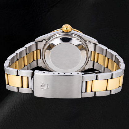 Rolex Oyster Perpetual 14203 34mm Gray Luminous Arabic Dial Two Tone Watch