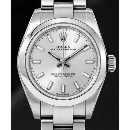 Rolex Oyster Perpetual 176200 26mm Silver Luminous Dial Stainless Steel Watch