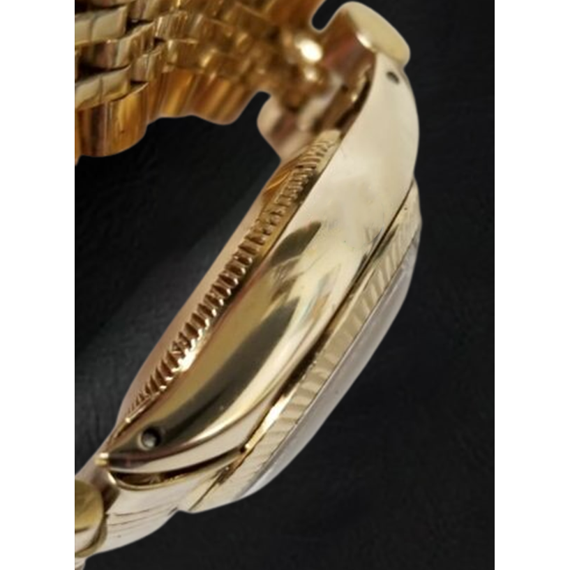 Rolex Oyster Prepetual 24 mm Champagne Stick Dial Yellow Gold Watch