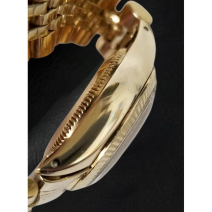 Rolex Oyster Prepetual 24 mm Champagne Stick Dial Yellow Gold Watch