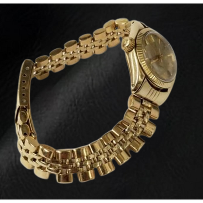 Rolex Oyster Prepetual 24 mm Champagne Stick Dial Yellow Gold Watch