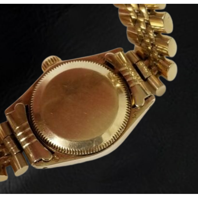 Rolex Oyster Prepetual 24 mm Champagne Stick Dial Yellow Gold Watch