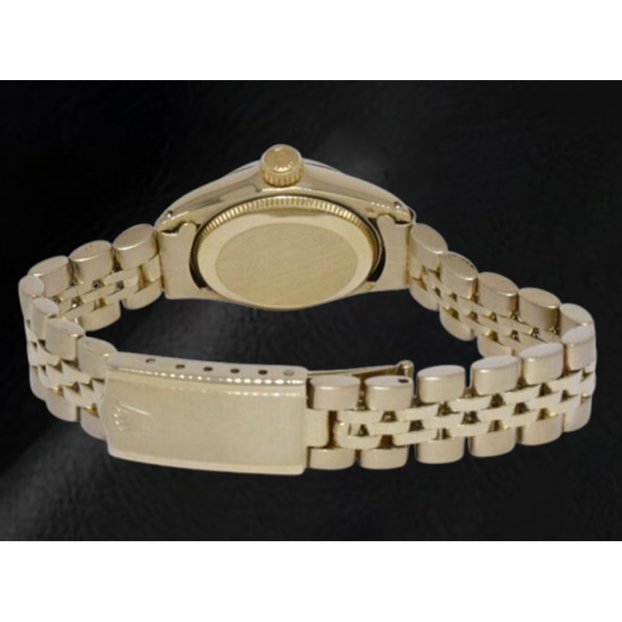 Rolex Oyster Perpetual 24 mm Silver Stick Dial Yellow Gold Watch