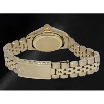 Rolex Oyster Perpetual 24 mm Silver Stick Dial Yellow Gold Watch