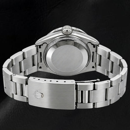 Rolex Oyster Perpetual 26mm 76030 Black Arabic Dial Diamond Bezel Watch