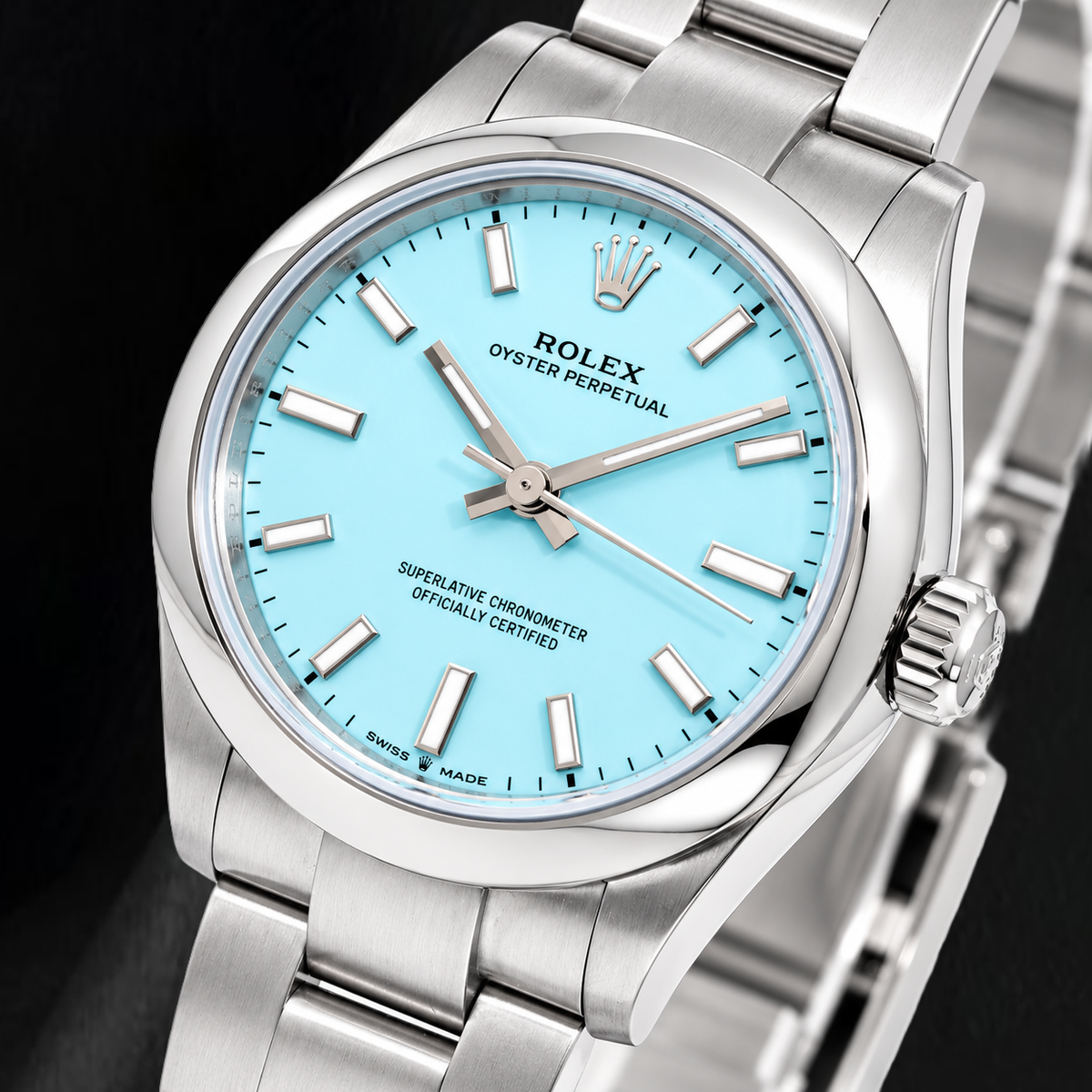 Rolex Oyster Perpetual 277200 31mm Blue Stick Dial Stainless Steel Watch