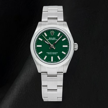 Rolex Oyster Perpetual 277200 31mm Green Dial Smooth Bezel Stainless Steel Watch