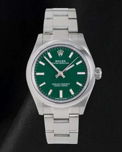 Rolex Oyster Perpetual 277200 31mm Green Dial Smooth Bezel Stainless Steel Watch