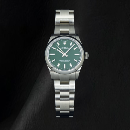 Rolex Oyster Perpetual 277200 31mm Green Dial Smooth Bezel Stainless Steel Watch