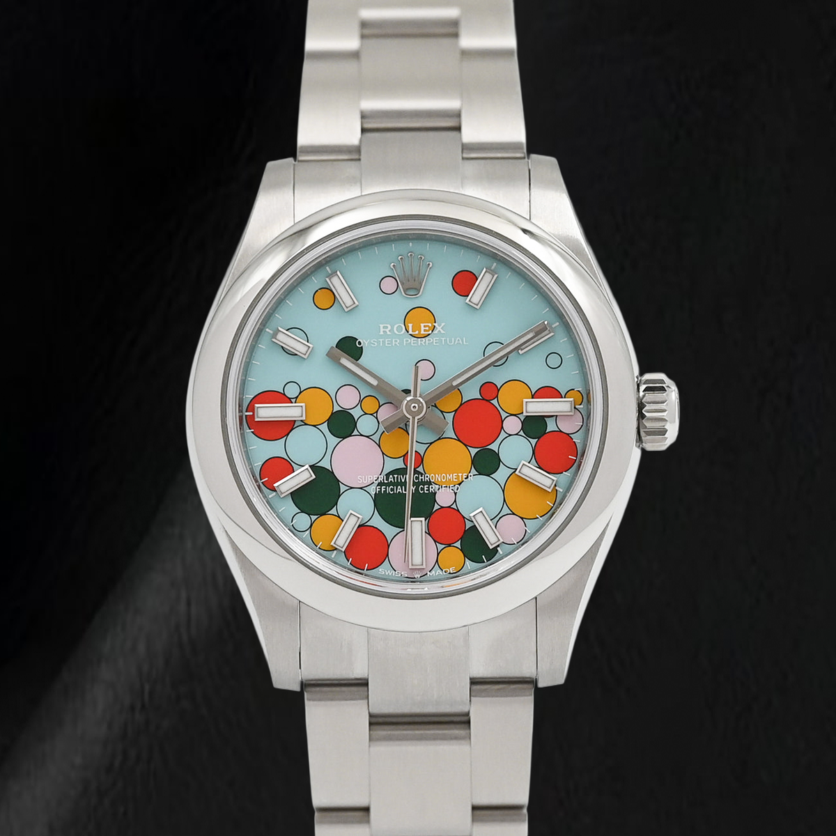 Rolex Oyster Perpetual 277200 31mm Turquoise Celebration Stick Dial Stainless Steel Watch
