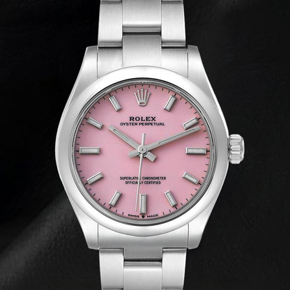 Rolex Oyster Perpetual 31mm Candy Pink Luminous Dial Stainless Steel Men's Watch