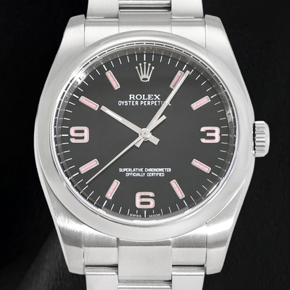 Rolex Oyster Perpetual 36mm 116000 Black Arabic Dial Stainless Steel Watch