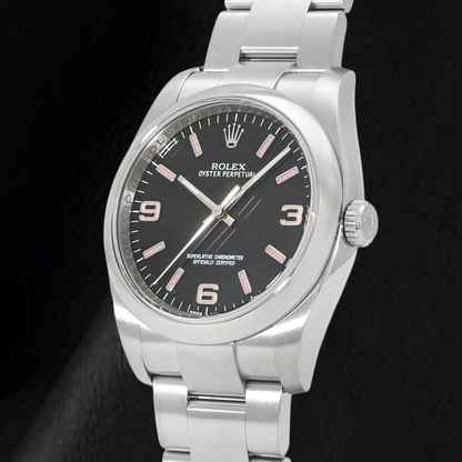 Rolex Oyster Perpetual 36mm 116000 Black Arabic Dial Stainless Steel Watch