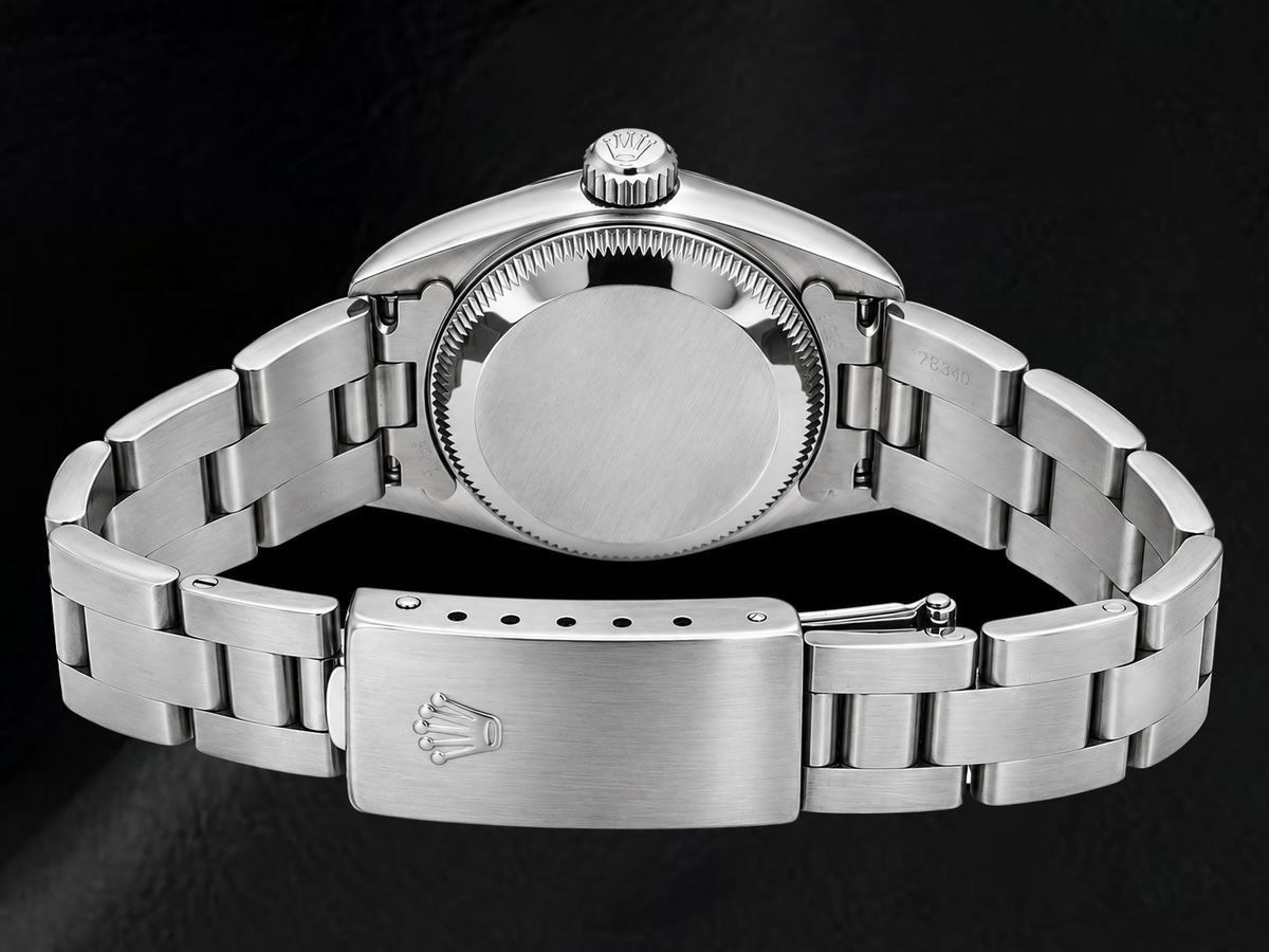 Rolex Oyster Perpetual 76080 26mm Blue Stick Dial Stainless Steel Watch