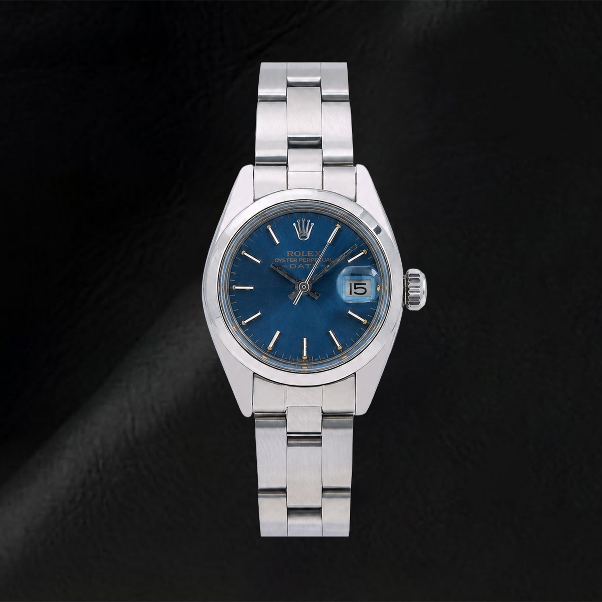 Rolex Oyster Perpetual 76094 26mm Blue Stick Dial Stainless Steel Watch