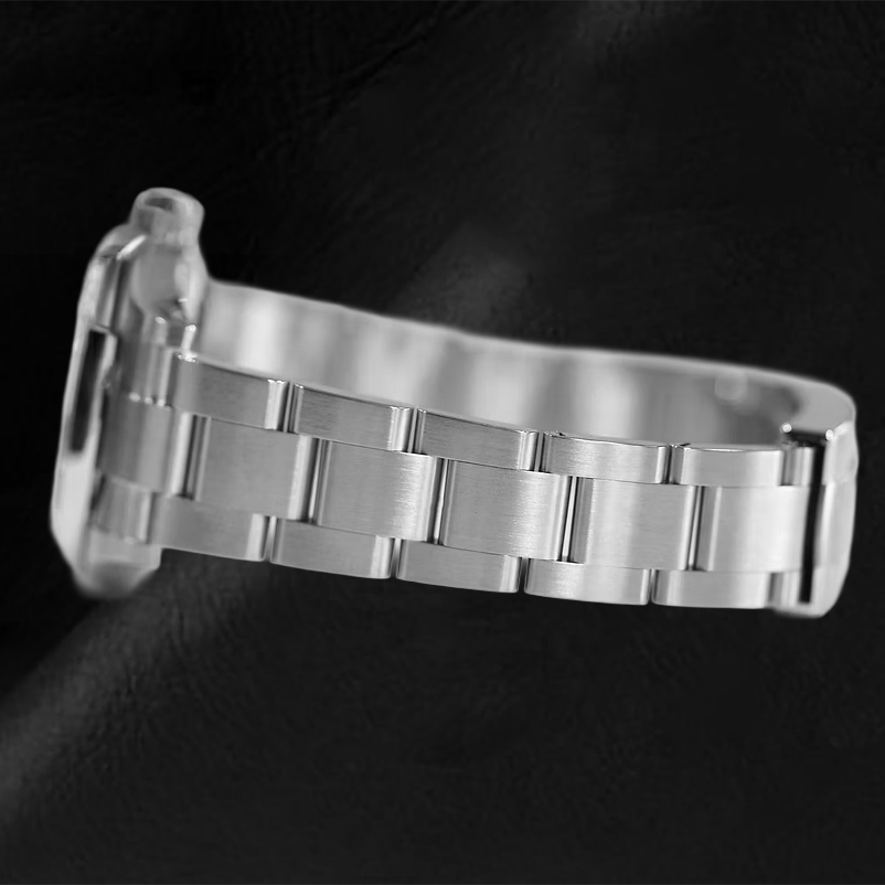 Rolex Oyster Perpetual Coral Red Luminous Dial Steel Watch