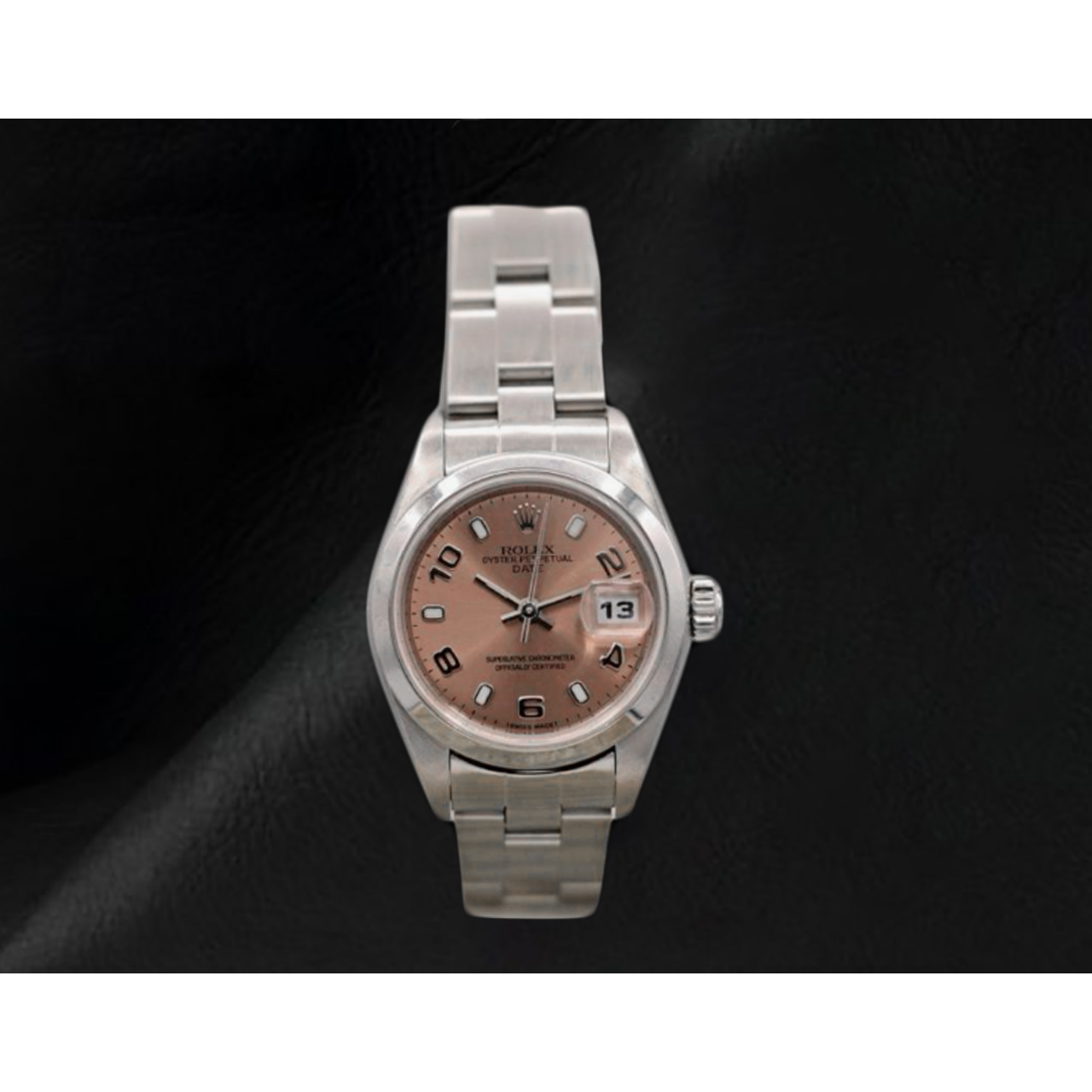 Rolex Oyster Perpetual Ladies 26mm 2002 Year Pink Arabic Dial Watch