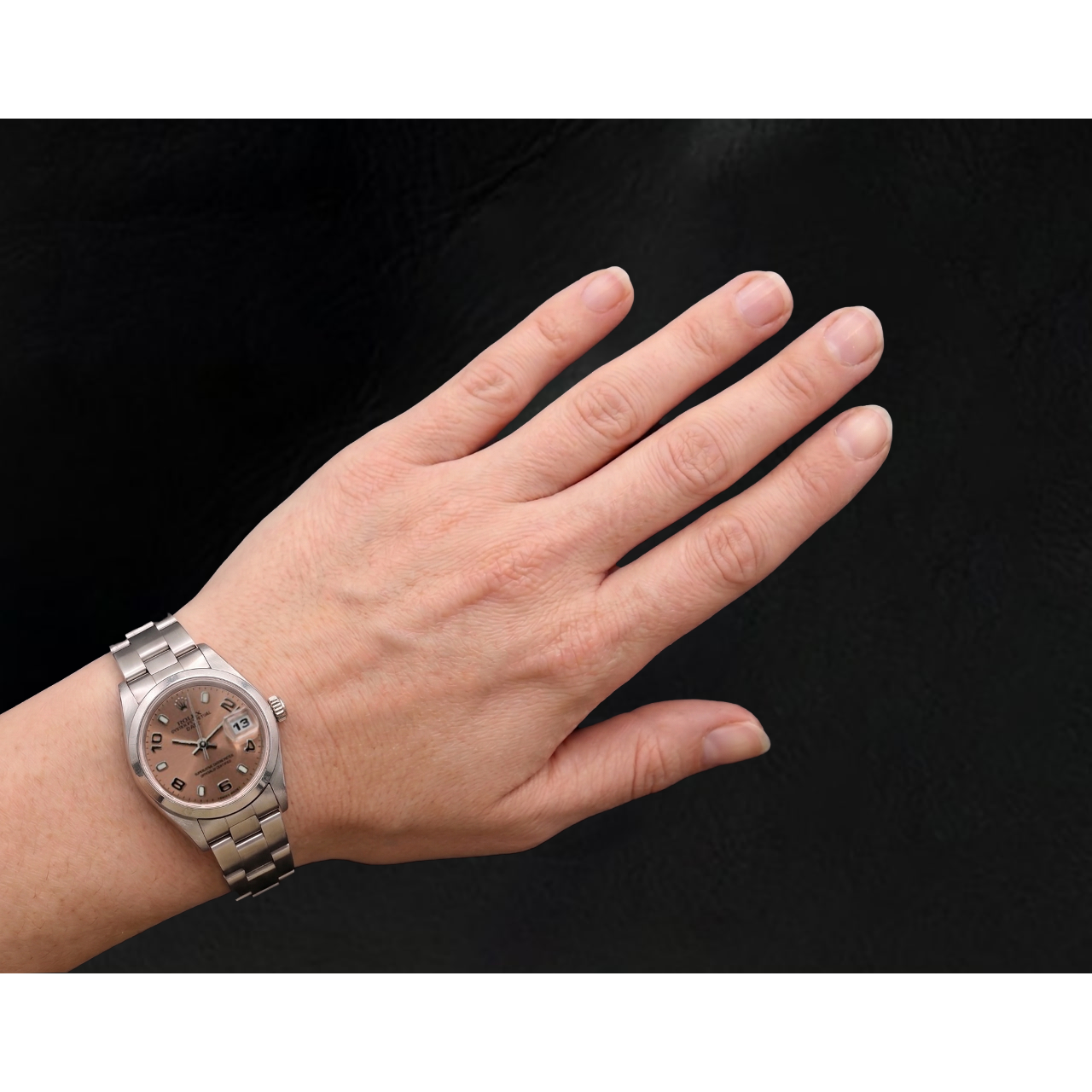 Rolex Oyster Perpetual Ladies 26mm 2002 Year Pink Arabic Dial Watch
