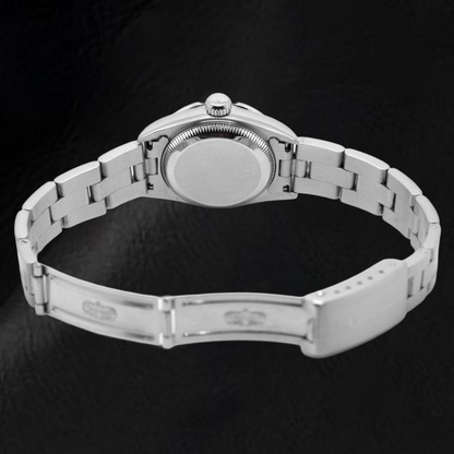 Rolex Oyster Perpetual Pink Diamond Dial 24 mm Stainless Steel Watch