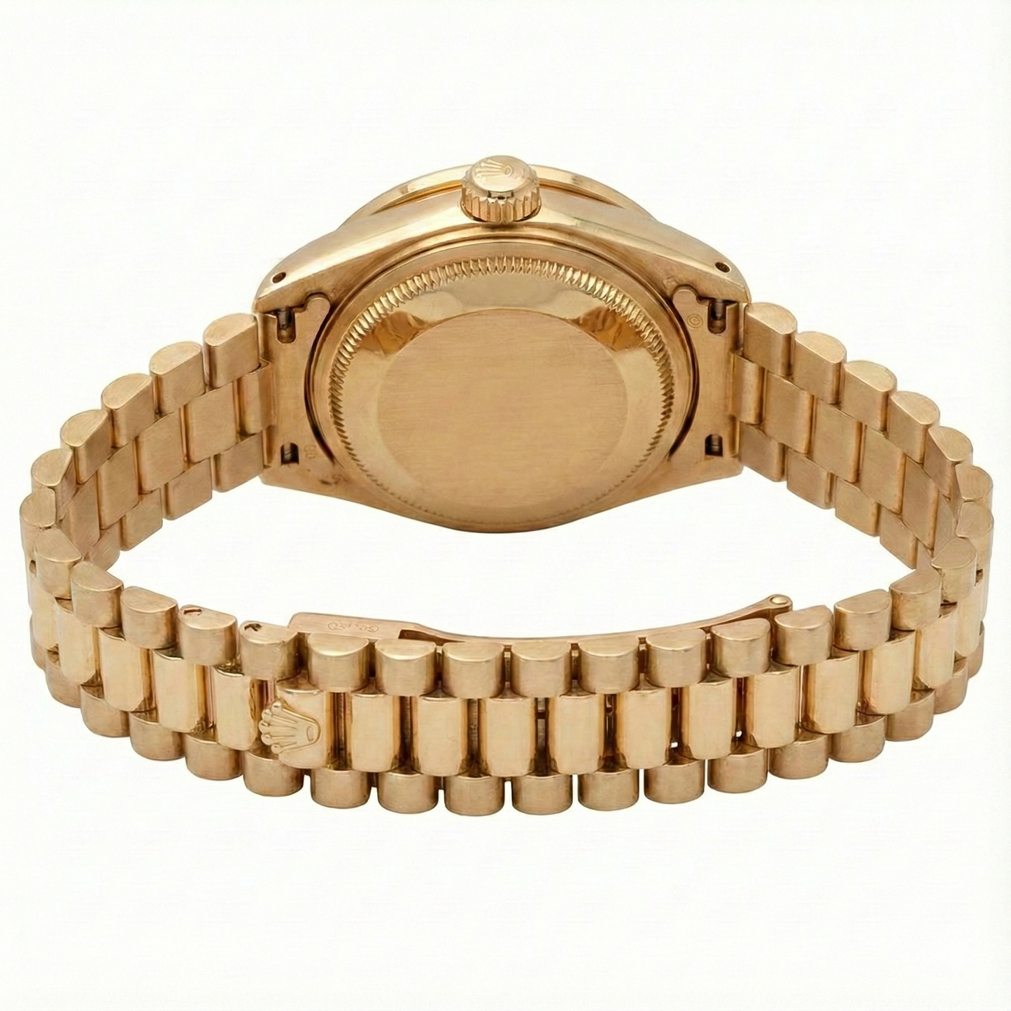 Rolex President Style Mother Of Pearl Diamond Dial Watch Gold Bezel