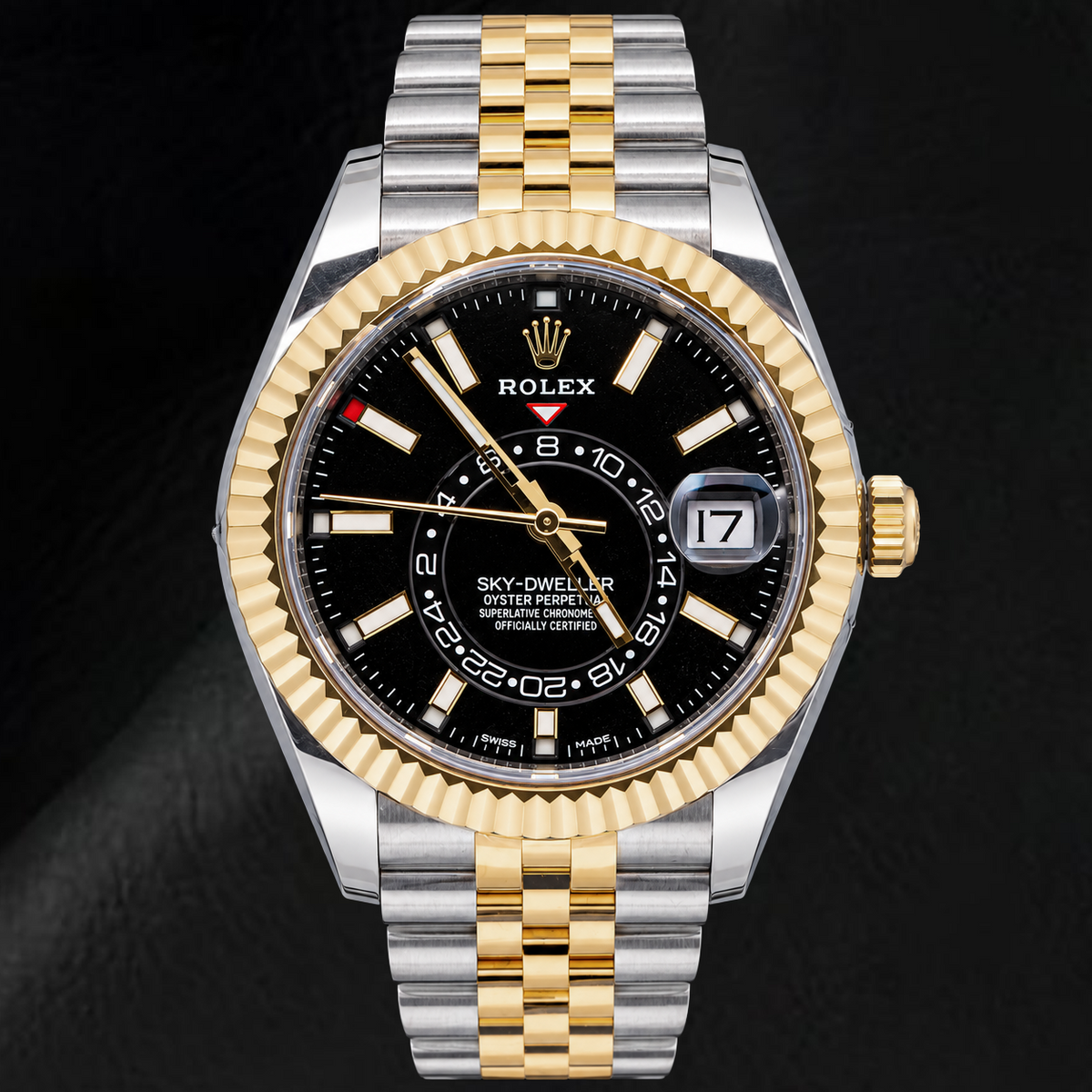 Rolex Sky-Dweller 326933 42mm Black Luminous Dial Two Tone Watch