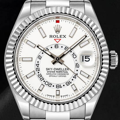 Rolex Sky-Dweller 336934 42mm White Luminous Dial Stainless Steel Watch