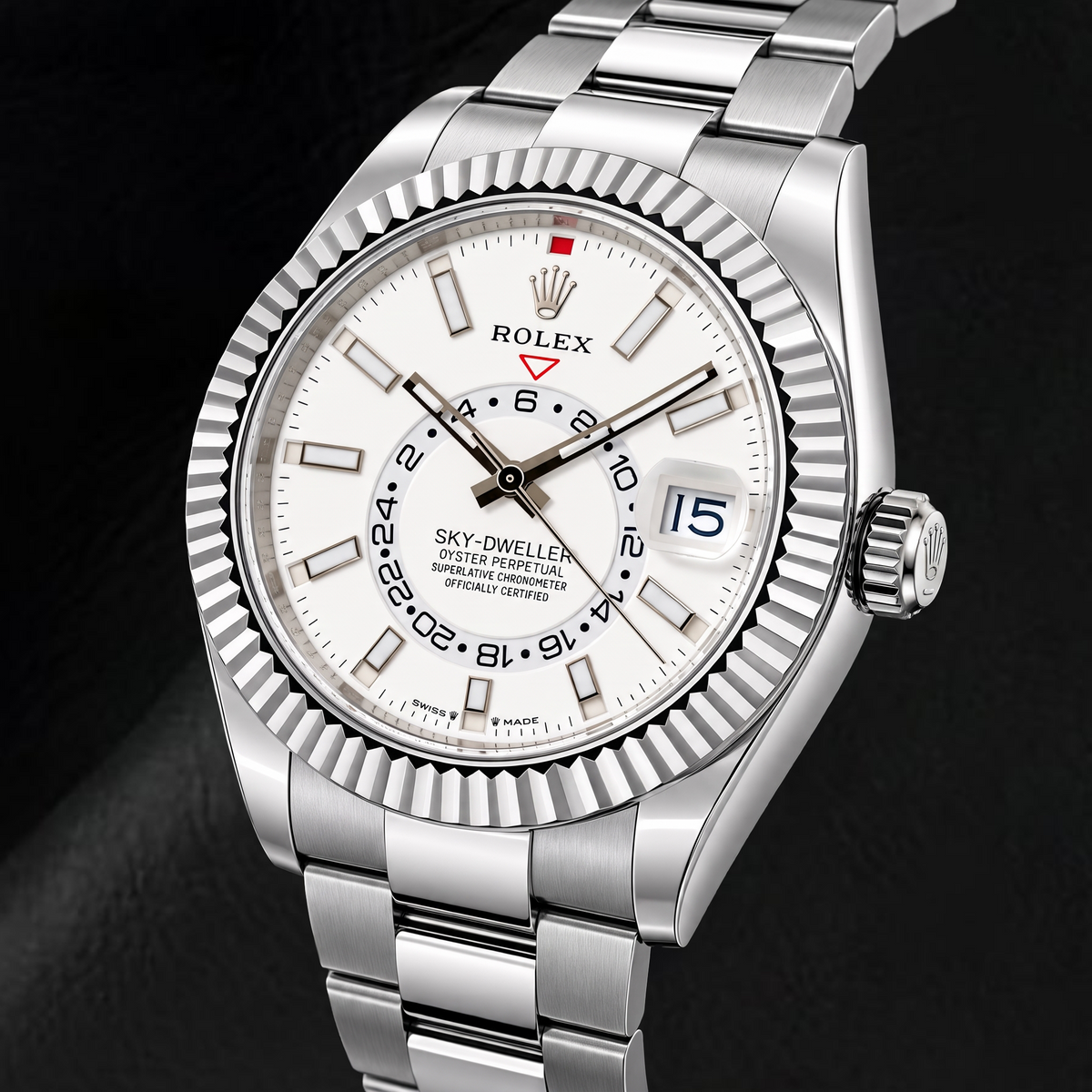 Rolex Sky-Dweller 336934 42mm White Luminous Dial Stainless Steel Watch