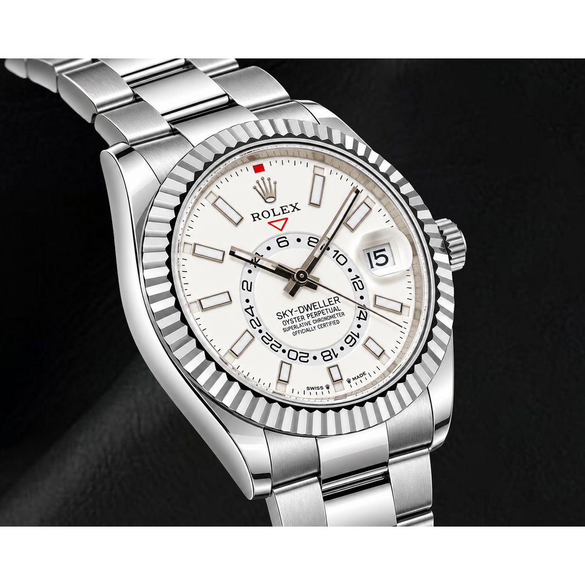 Rolex Sky-Dweller 336934 42mm White Luminous Dial Stainless Steel Watch