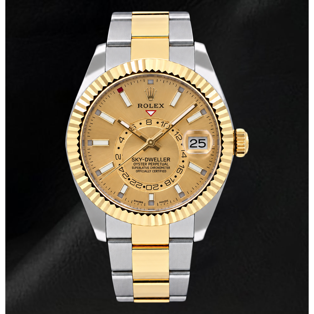 Rolex Sky Dweller 326933 42mm Champagne Dial Two Tone Watch