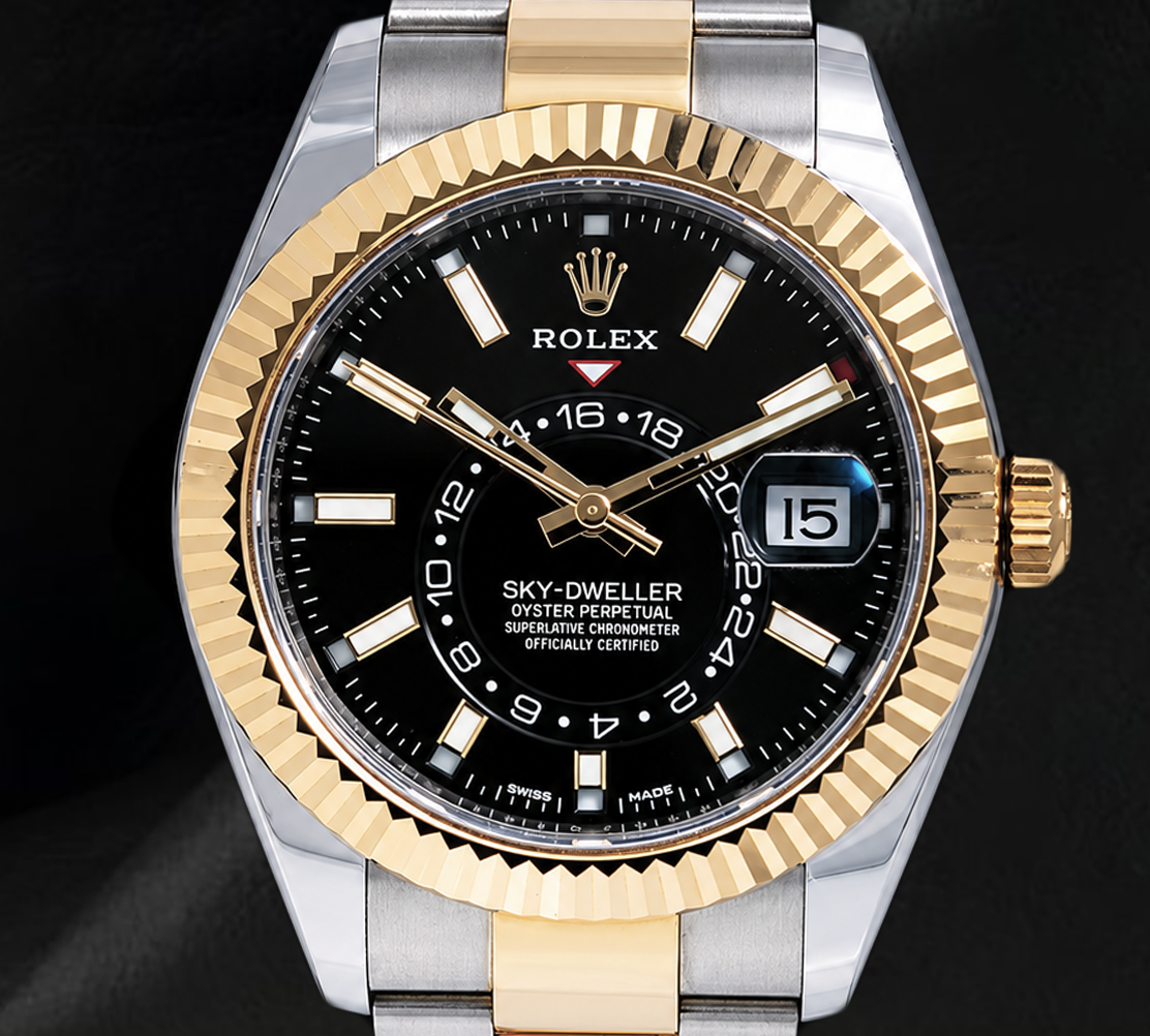 Rolex Sky Dweller 326933 Black Dial 42mm Two Tone Watch